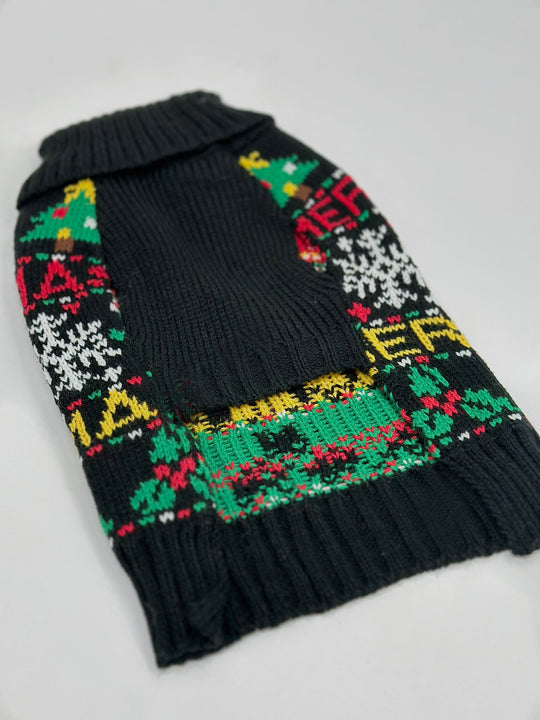 Limited Julesweater m. snoråbning 2024 Sort - PupDeluxe.dk