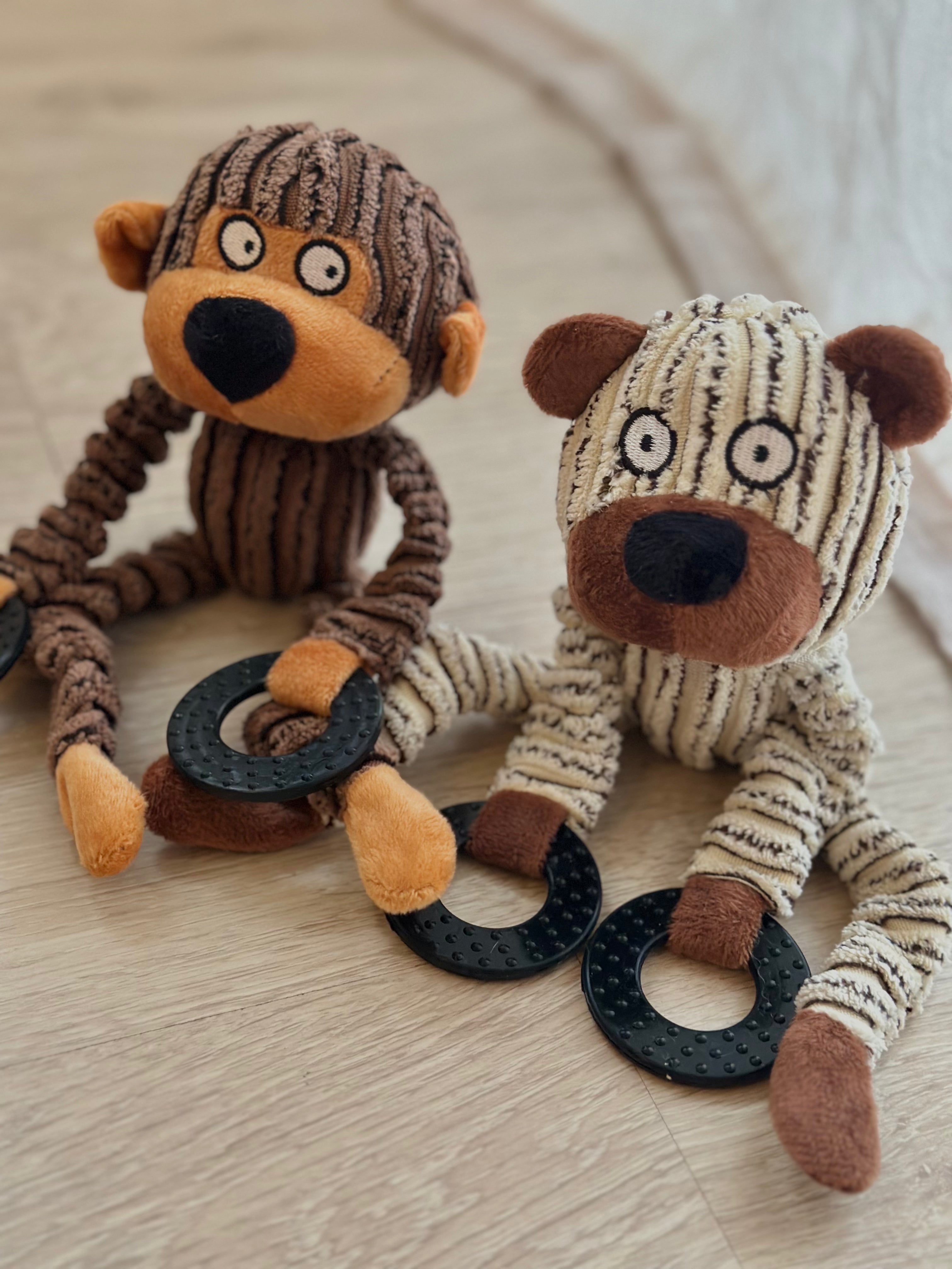 Fløjlbamser m. silikoneringe - PupDeluxe.dk