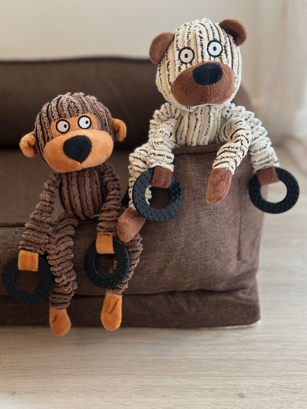 Fløjlbamser m. silikoneringe - PupDeluxe.dk