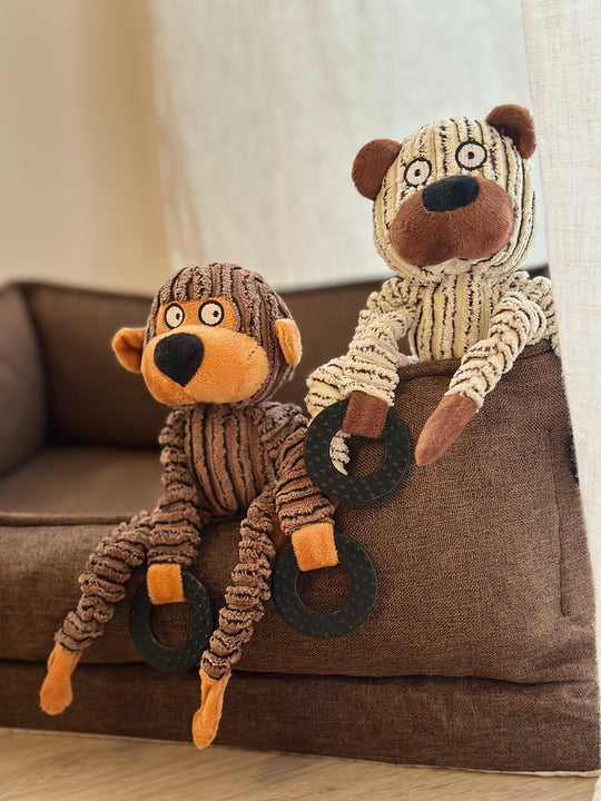 Fløjlbamser m. silikoneringe - PupDeluxe.dk