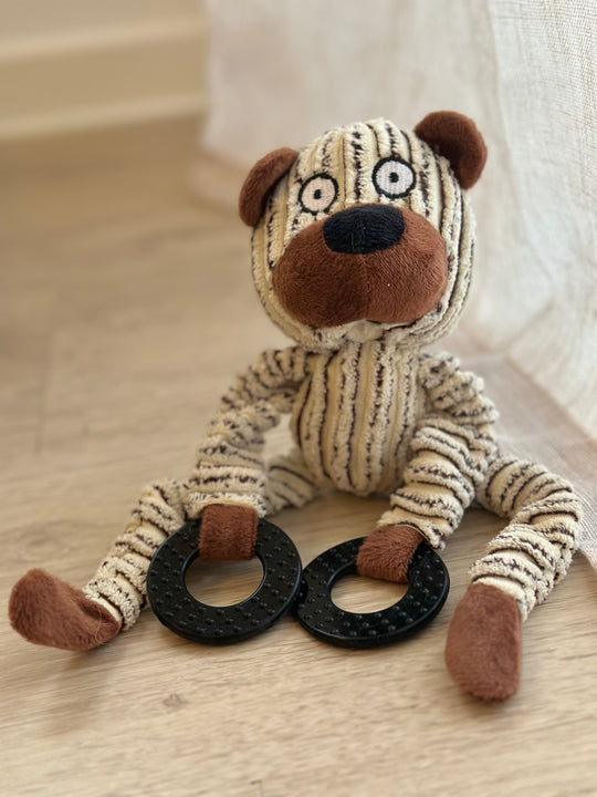 Fløjlbamser m. silikoneringe - PupDeluxe.dk