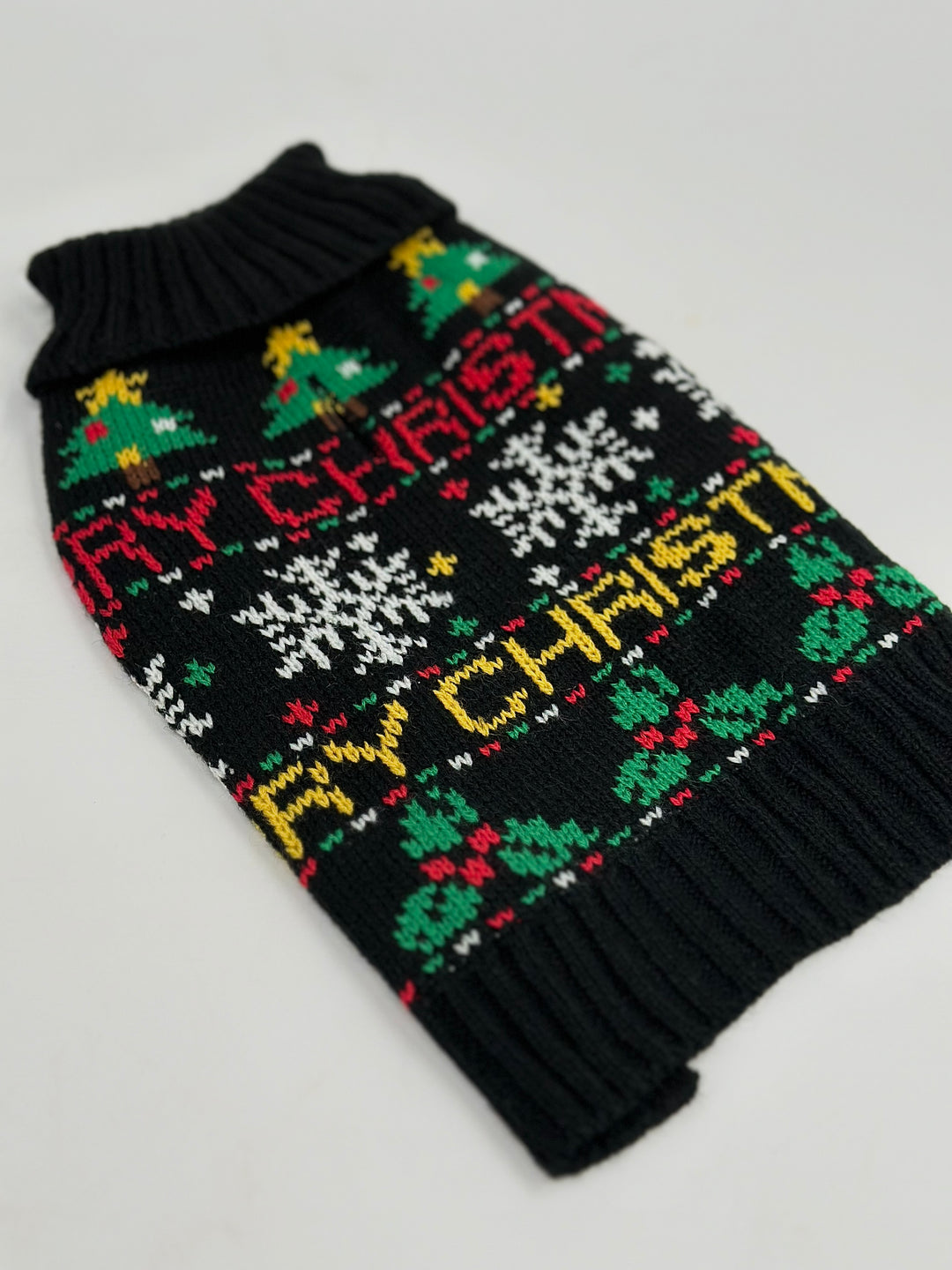 Limited Julesweater m. snoråbning 2024 Sort - PupDeluxe.dk