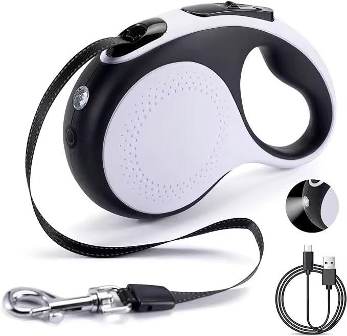 Automatisk hundesnor m. lys - PupDeluxe.dk
