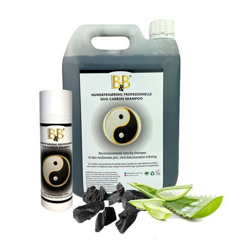 B&B Hundefrisørens professionelle duo carbon hundeshampoo - PupDeluxe.dk