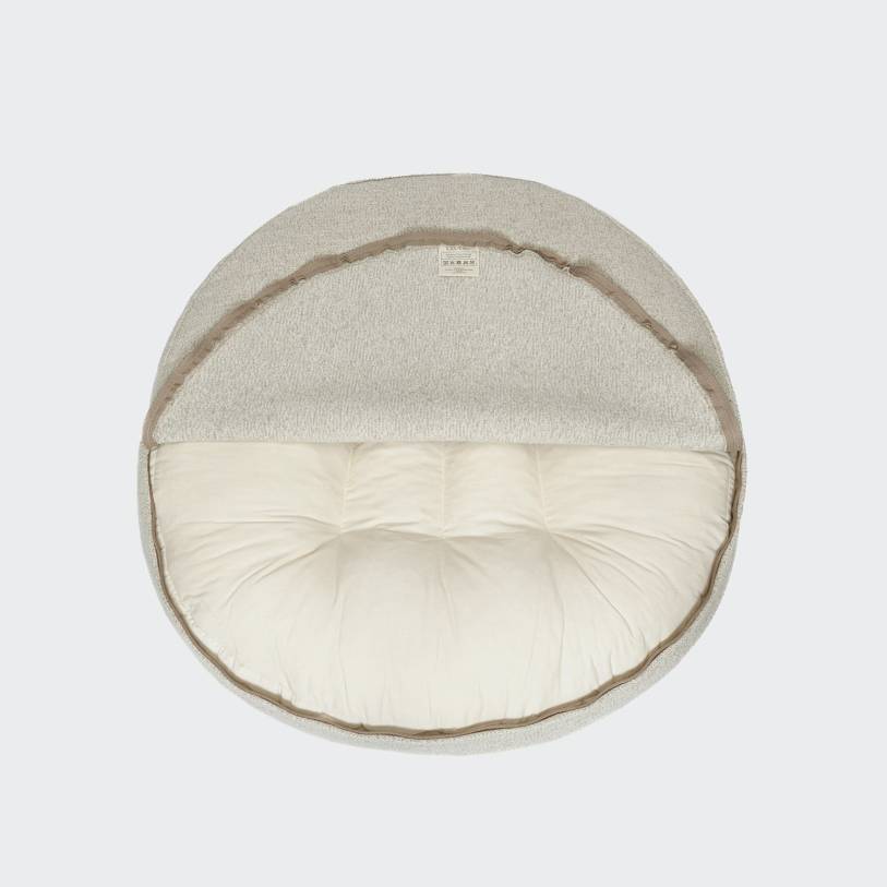 Cloud7 Hundeseng Pouf Tweed Mélange Cream - PupDeluxe.dk
