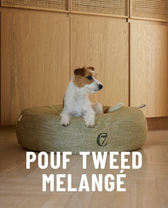 Cloud7 Hundeseng Pouf Tweed Mélange Greenish - PupDeluxe.dk
