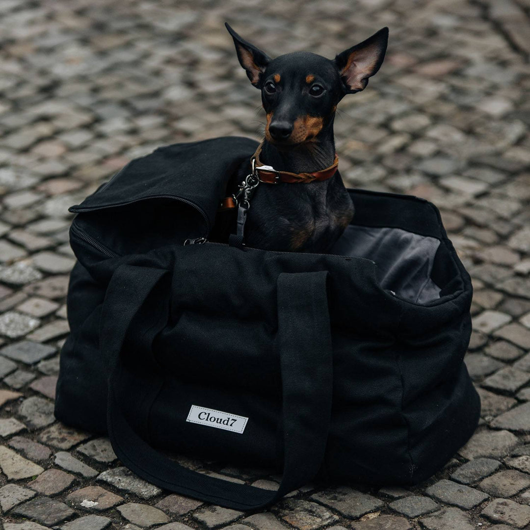 Cloud7 Hundetaske BERGAMO Canvas Black - PupDeluxe.dk