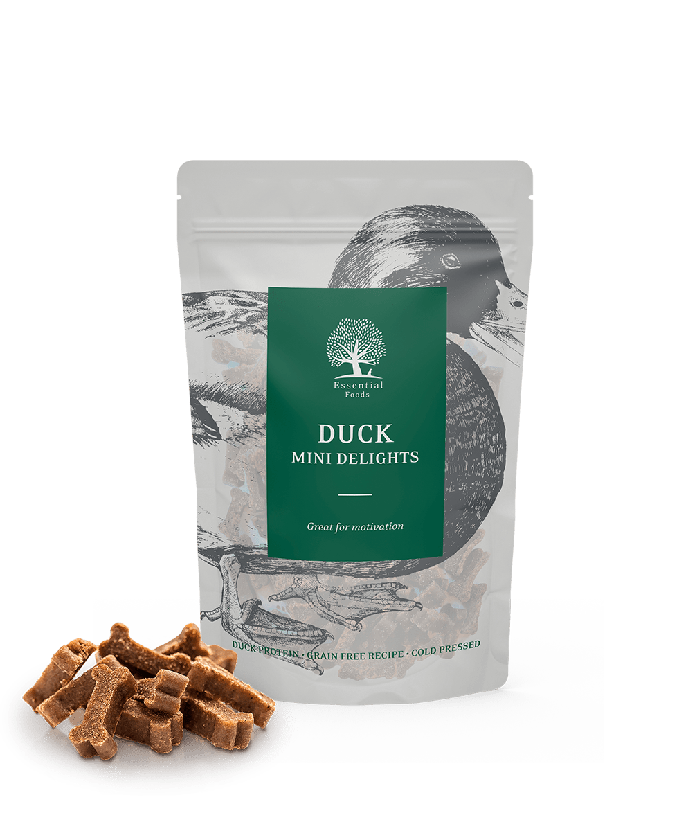 Essential Duck Mini Delights godbidder 100g - PupDeluxe.dk