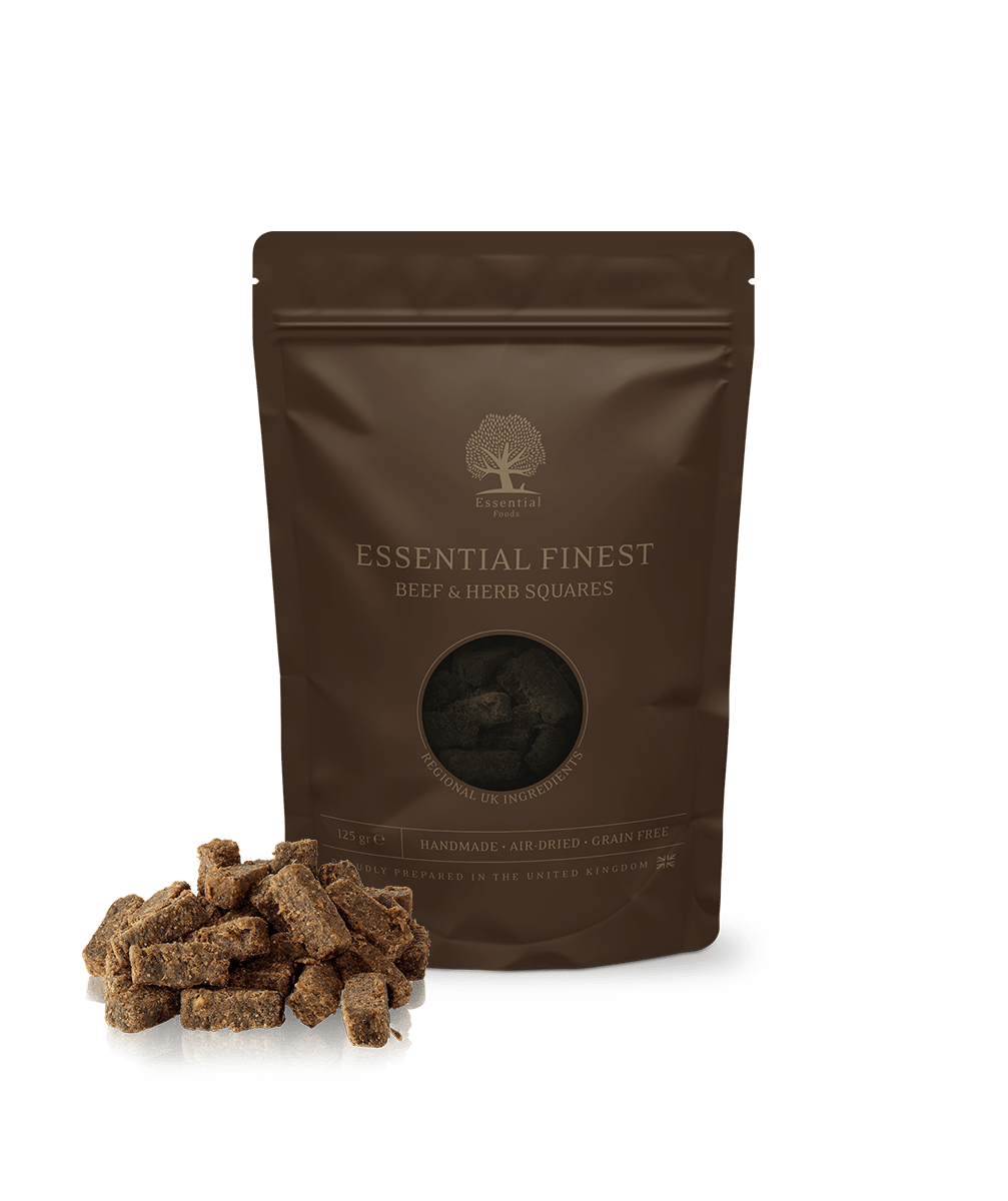 Essential Finest Beef & Herb Squares 125g - PupDeluxe.dk