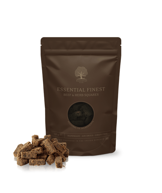 Essential Finest Beef & Herb Squares 125g - PupDeluxe.dk