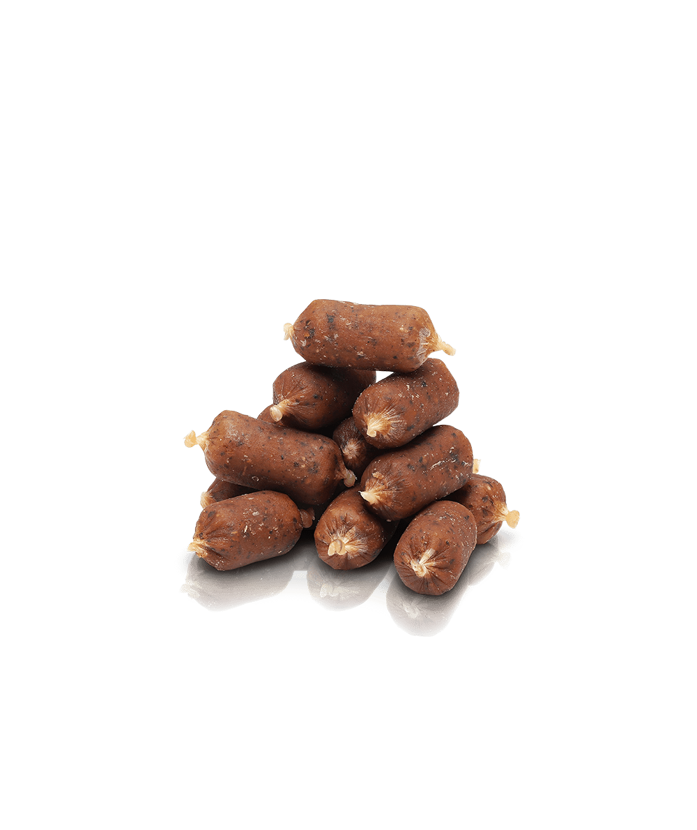 Essential Finest Salmon & Parsley Small Sausages 20 stk - PupDeluxe.dk