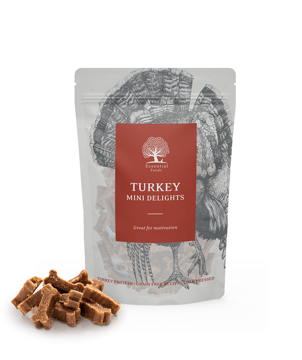 Essential Turkey Mini Delights godbidder 100g - PupDeluxe.dk