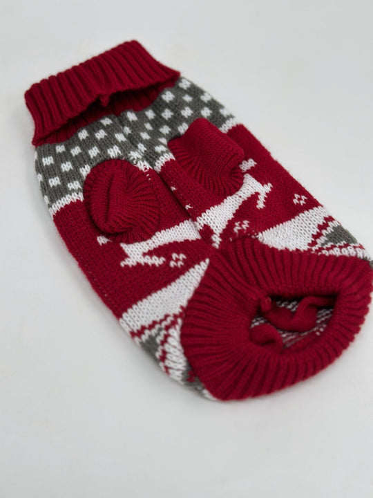 Limited Julesweater Rød (hvalpe) - PupDeluxe.dk