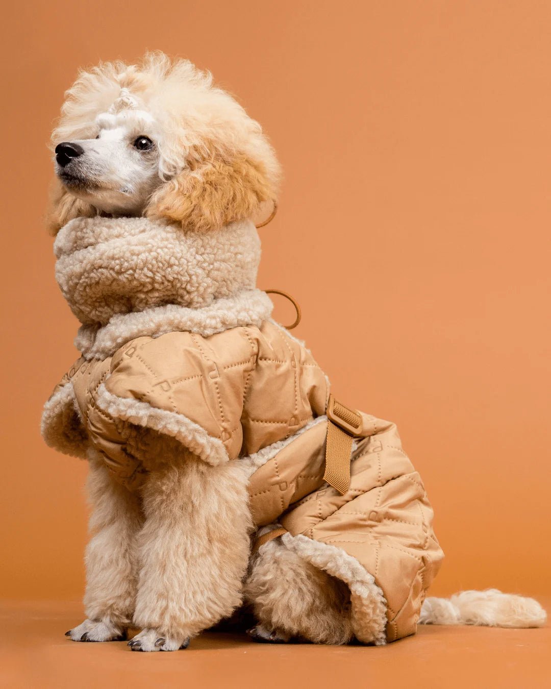 PAIKKA Quilted Sherpa Hundejakke Camel - PupDeluxe.dk