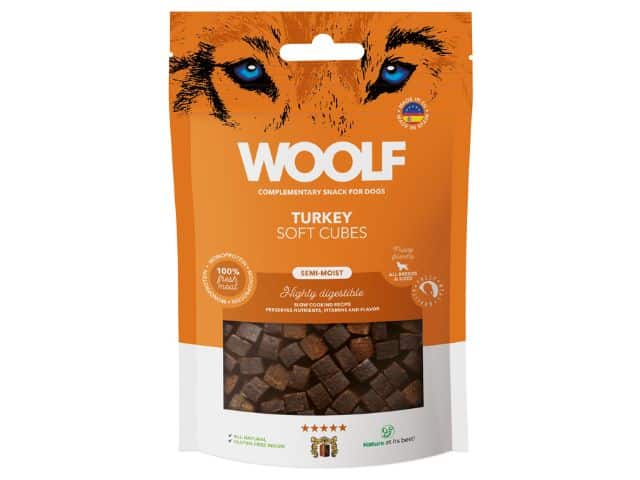 Woolf Soft Cubes Kalkun 100g - PupDeluxe.dk