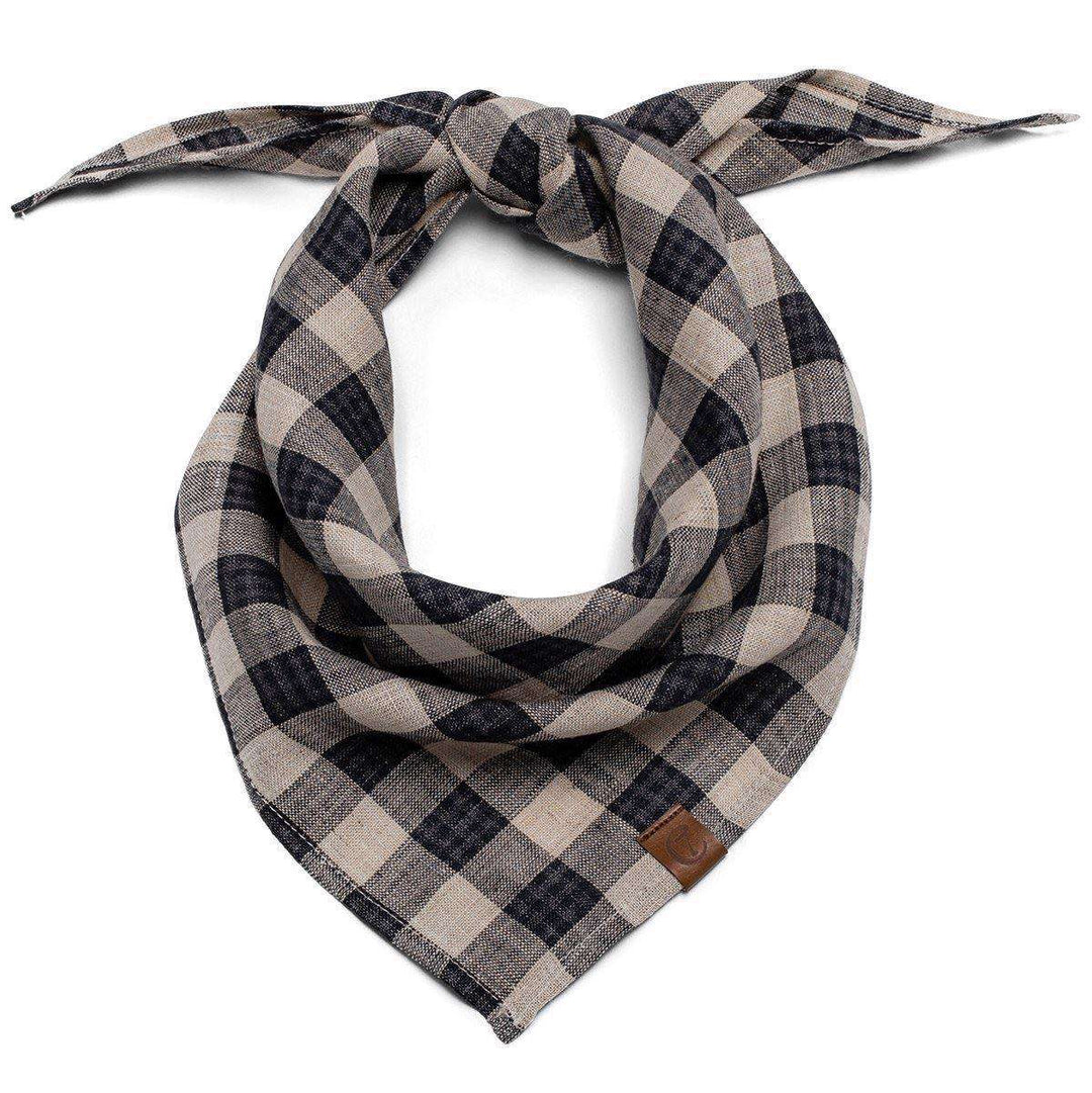 Cloud7 Bandana Check mørkeblå - beige - PupDeluxe.dk